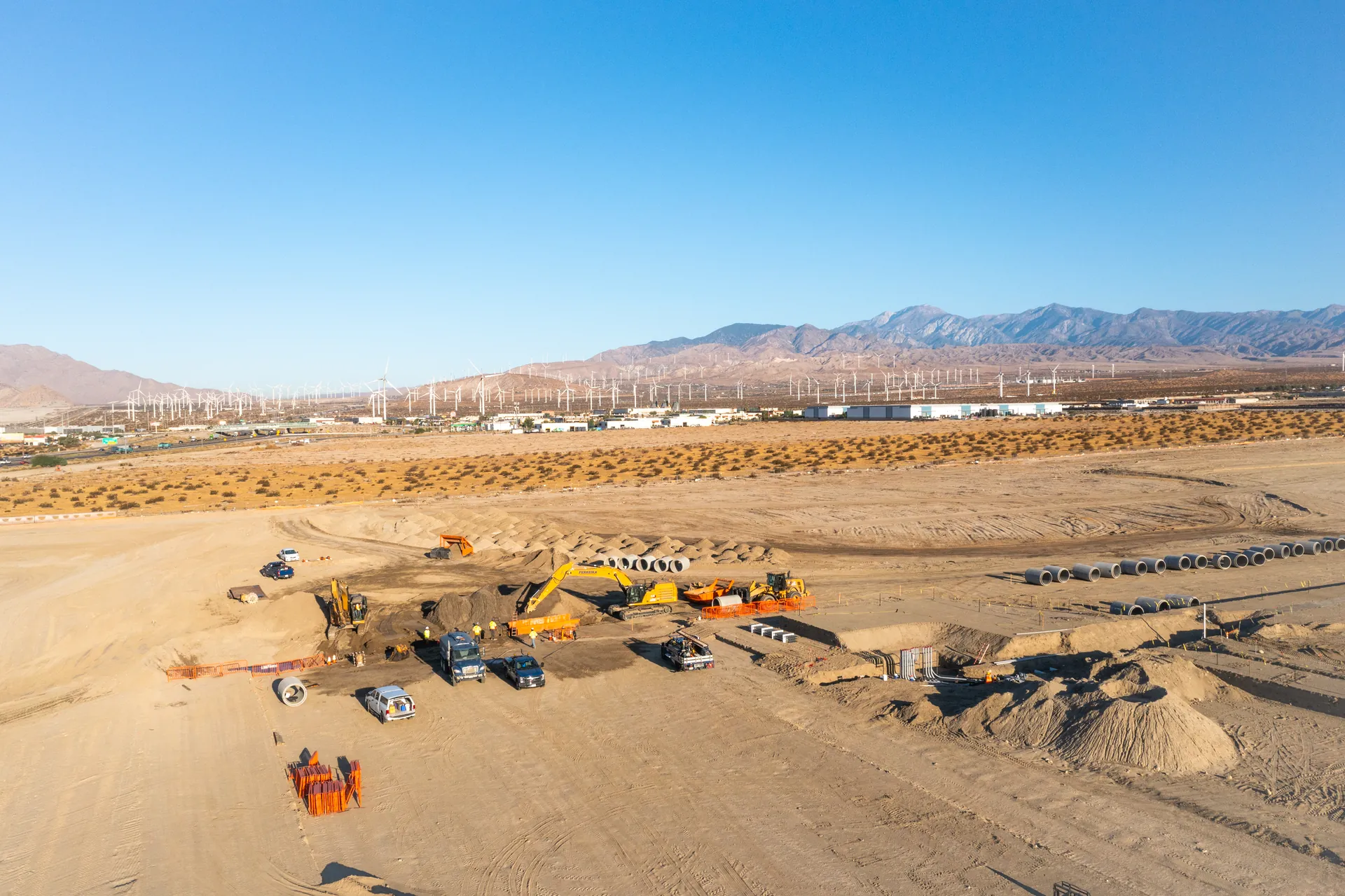 Aerial photograph from the johnson pad construction progress project
